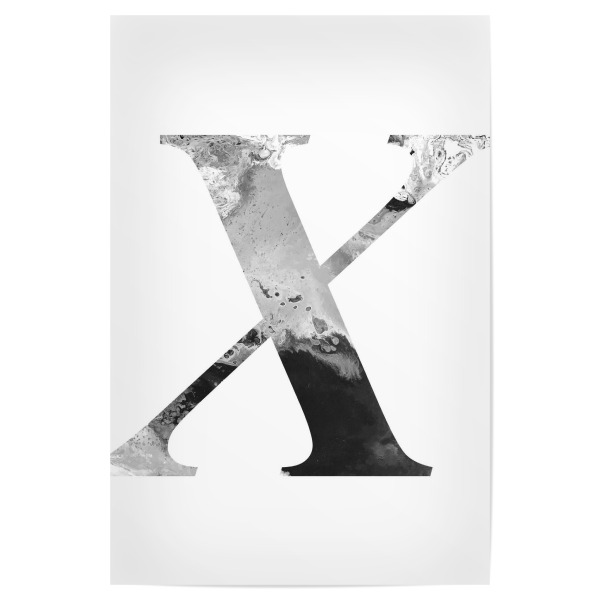 Poster "Buchstabe Alphabet X" artboxONE - Typografie,Schwarzweiß,Buchstaben,Buchstaben / X