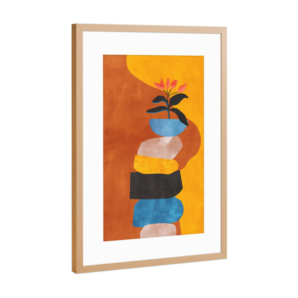 Poster mit Rahmen Kupfer "Blumen in Farbe" artboxONE - Natur,Floral,Geometrie