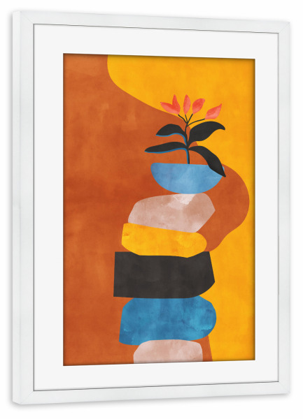 Poster mit Rahmen weiß "Blumen in Farbe" artboxONE - Natur,Floral,Geometrie