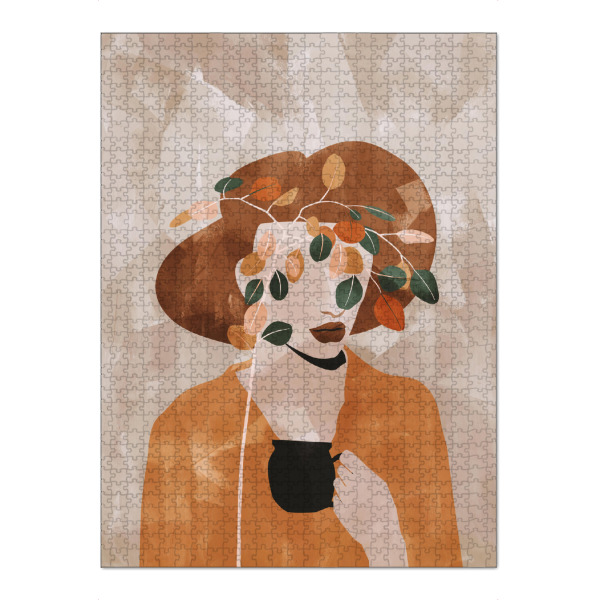 Puzzle Ravensburger "Kaffee-Routine" artboxONE - Floral,Abstrakt,Menschen