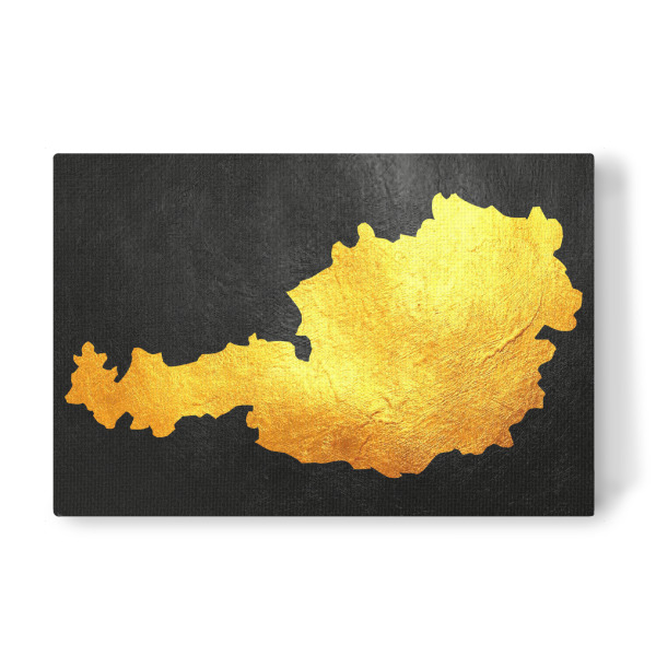 Leinwandbild "Austria Gold Map" artboxONE - Reise / Länder - Austria,Gold,Map