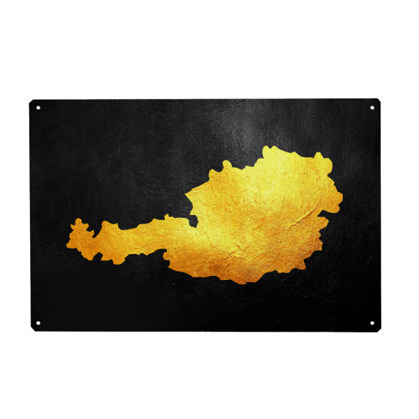 Holzbild "Austria Gold Map" artboxONE - Reise / Länder - Austria,Gold,Map