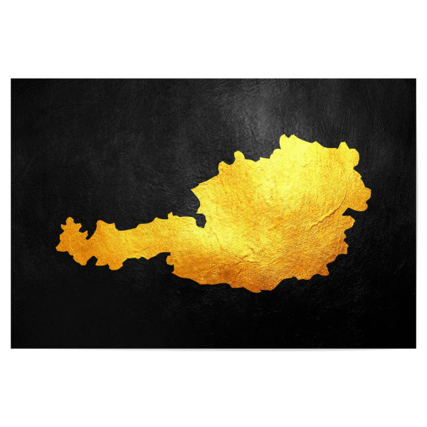 Poster "Austria Gold Map" artboxONE - Reise / Länder - Austria,Gold,Map
