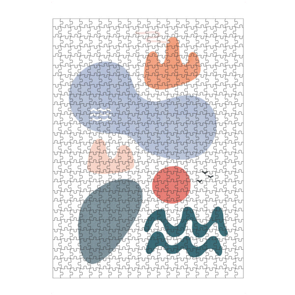 Puzzle Ravensburger "Bunte Formen am Seeufer im Freien" artboxONE - Natur,Abstrakt - Einfach,Minimal,Form,Natur,Berg,See,Abstrakt,Formen