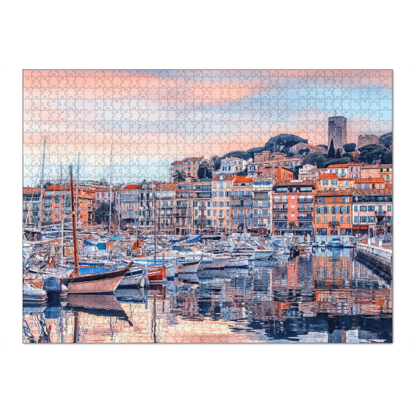 Puzzle Ravensburger "Cannes bei Sonnenuntergang" artboxONE - Städte,Reise,Architektur,Reise / Strand und Meer,Reise / Länder