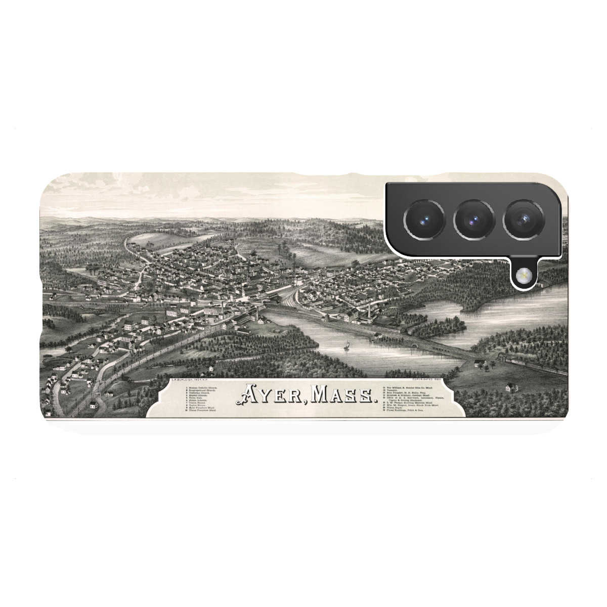 "Antike Karte von Ayer"für Samsung Galaxy - Premium-Case Handyhülle artboxONE