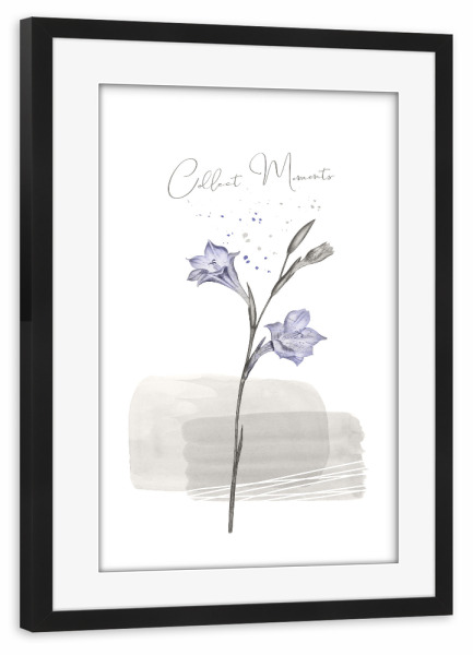 Poster mit Rahmen schwarz "Collect Moments - Japandi Stil" artboxONE - Typografie,Natur