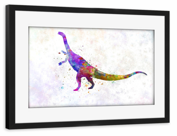 Poster mit Rahmen schwarz "Plateosaurus im Aquarell" artboxONE - Tiere,Abstrakt