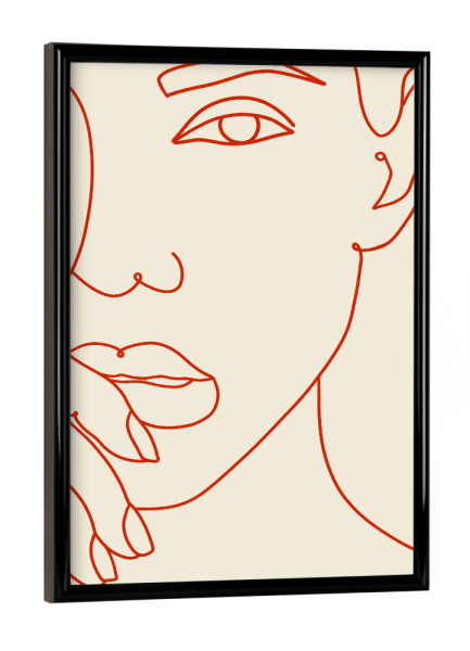 Poster mit schwarzem Rahmen "Versucht" artboxONE - Abstrakt,Menschen