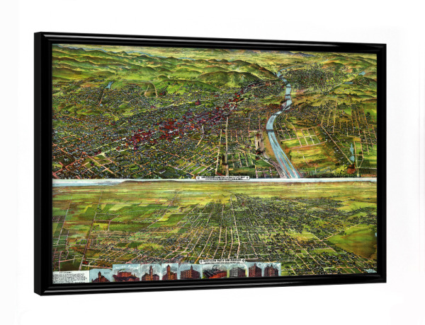 Poster mit schwarzem Rahmen "Karte von Los Angeles-Kalifornien" artboxONE - Kartografie