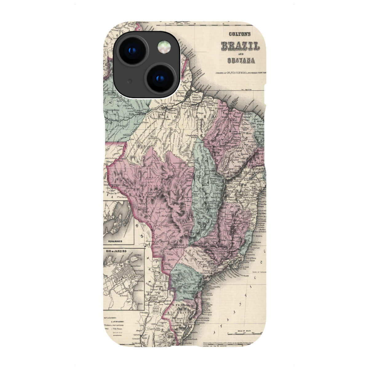 "Karte von Coltons Brasilien"für iPhone - Premium-Case Handyhülle artboxONE