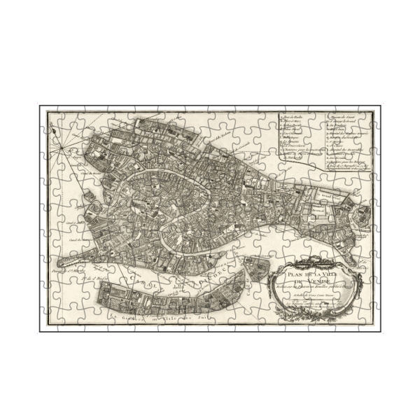 artboxONE Puzzle "Karte von Venedig" artboxONE - Kartografie - Karte,Retro,Jahrgang,Bildlich,Alt,Farbe,Flach,Weltkarte,Reise,Souvenir