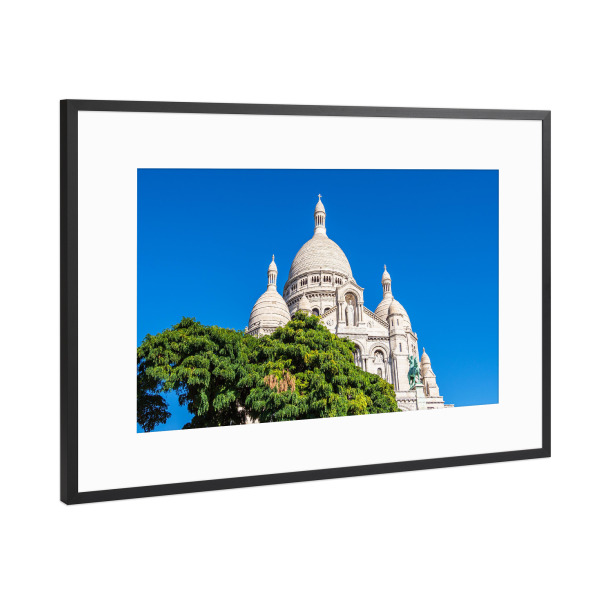 Poster mit Rahmen Schwarz (Metallic) "Basilika Sacre-Coeur, Paris" artboxONE - Reise,Architektur,Städte / Paris,Reise / Länder