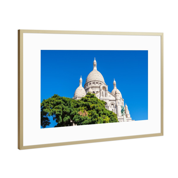 Poster mit Rahmen Gold "Basilika Sacre-Coeur, Paris" artboxONE - Reise,Architektur,Städte / Paris,Reise / Länder