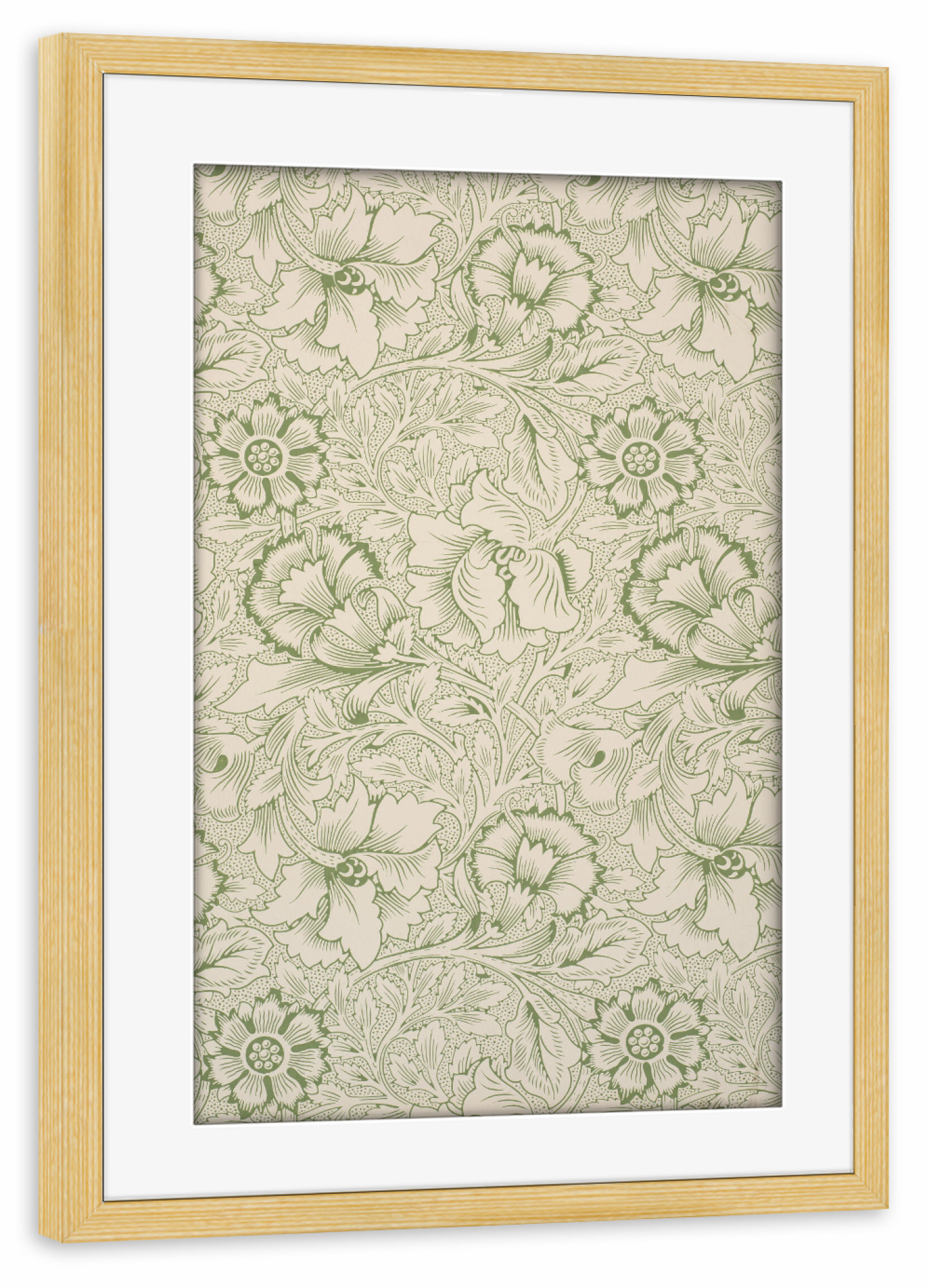 Poster mit Rahmen kiefer "Nelke und Mohn" artboxONE - Natur,Floral,Abstrakt