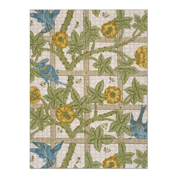 Puzzle Ravensburger "Vögel auf einem Blumengitter" artboxONE - Natur,Floral,Tiere,Abstrakt