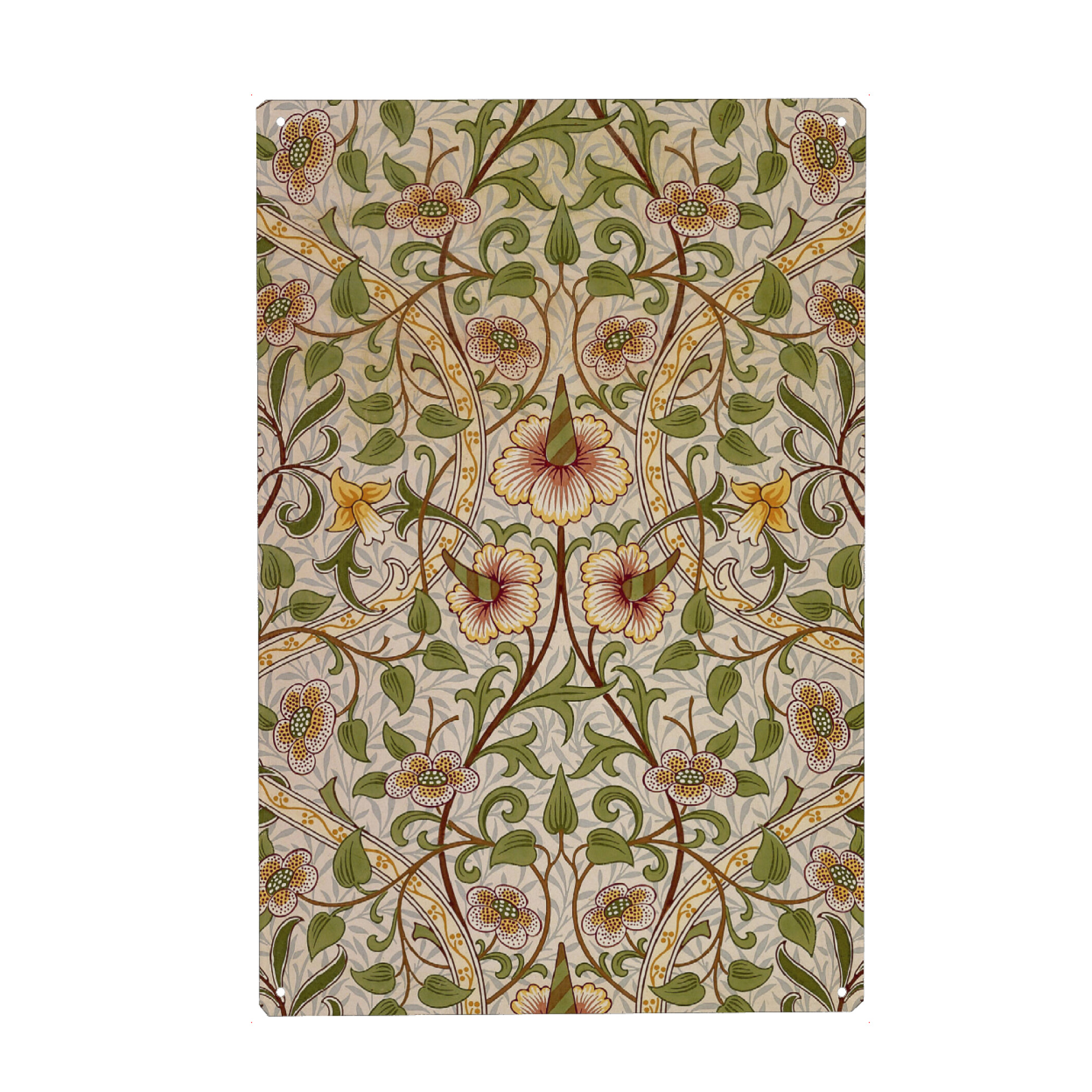 Metall Poster "Blumenmuster" artboxONE - Natur,Floral,Abstrakt - William morris,Kunst,Malerei,Blumen,Floral,Natur,Abstrakt - Blechschild