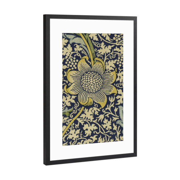 Poster mit Rahmen Schwarz (Metallic) "Blumenmeer - William Morris" artboxONE - Natur,Floral