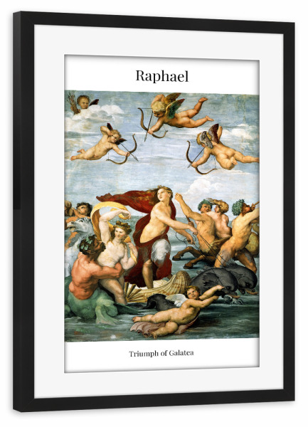 Poster mit Rahmen schwarz "Triumph der Galatea - Raffael" artboxONE - Natur,Menschen