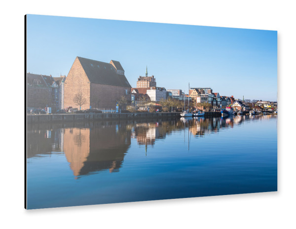 Alu-Dibond "Warnowufer und Speicher" 30x20 cm artboxONE