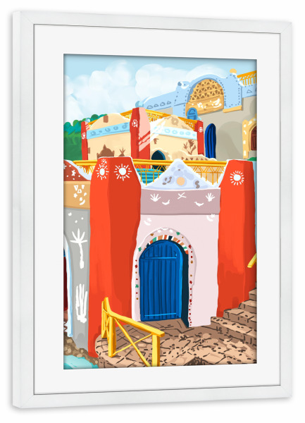 Poster mit Rahmen weiß "Haus von Luna" artboxONE - Städte,Architektur