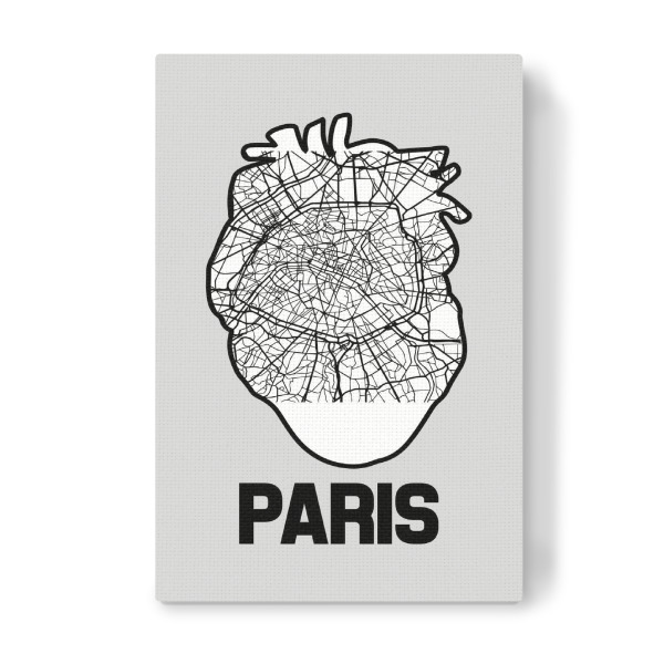 Leinwandbild "Paris Frankreich Herzkarte" artboxONE - Städte / Paris,Kartografie