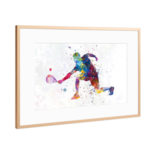 Poster mit Rahmen Kupfer "Aquarell-Paddelspieler-b" artboxONE - Abstrakt,Sport
