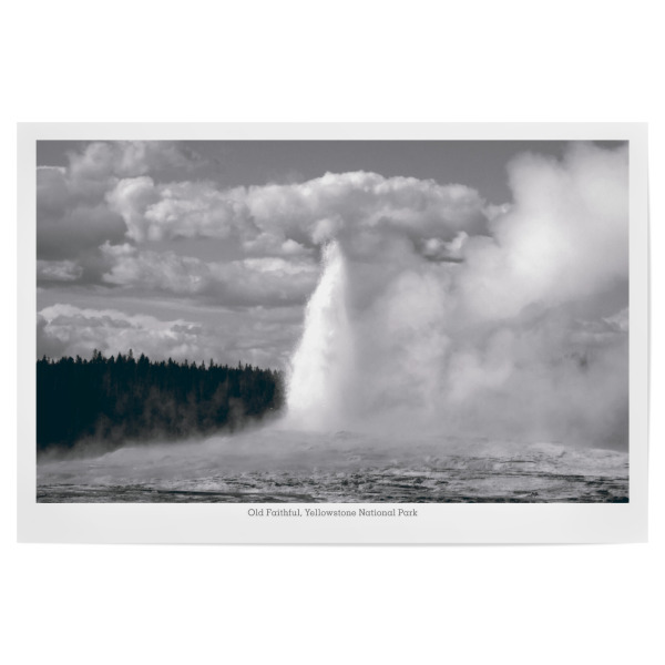 Poster "Der Old Faithful Geysir" artboxONE - Natur,Reise,Schwarzweiß,Reise / Länder