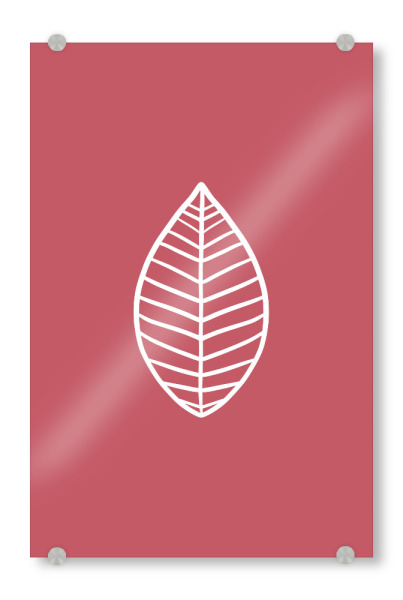 Acrylglasbild "Blatt auf Pastell Wein Rot" artboxONE - Natur,Floral,Abstrakt,Geometrie