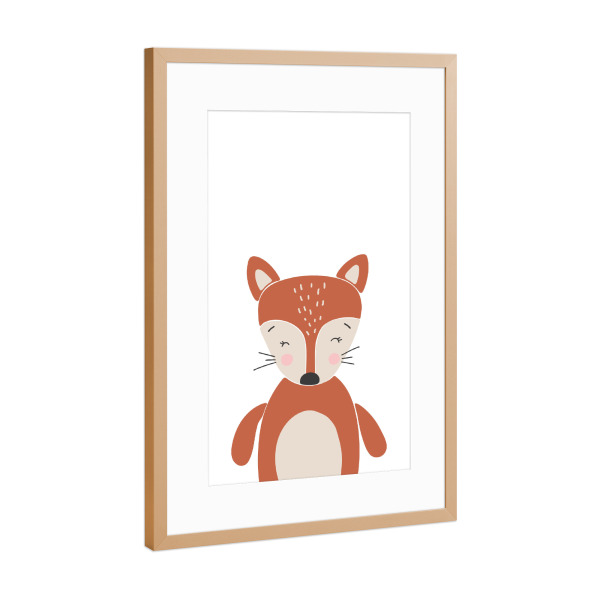 Poster mit Rahmen Kupfer "Baby-Fuchs-Tier" artboxONE - Für Kinder,Tiere