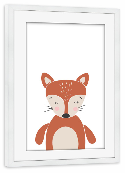 Poster mit Rahmen weiß "Baby-Fuchs-Tier" artboxONE - Für Kinder,Tiere