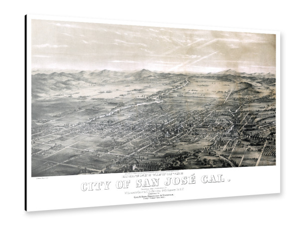 Alu-Dibond "Alte Karte von San Jose" 30x20 cm artboxONE