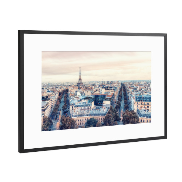 Poster mit Rahmen Schwarz (Metallic) "Süßes Licht in Paris" artboxONE - Städte,Reise,Architektur,Städte / Paris,Reise / Länder