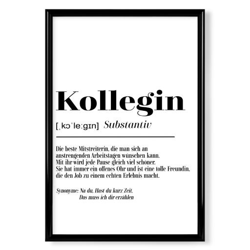 Kollegin - Definition sw
