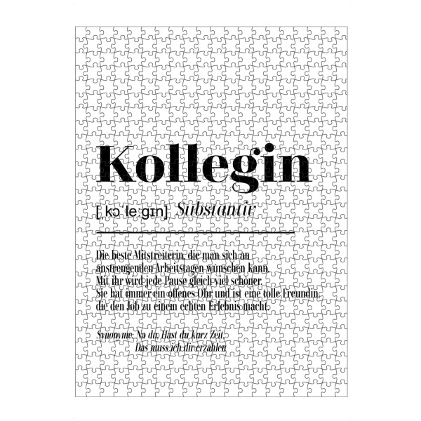 Puzzle Ravensburger "Kollegin - Definition sw" artboxONE - Typografie,Schwarzweiß,Lustig