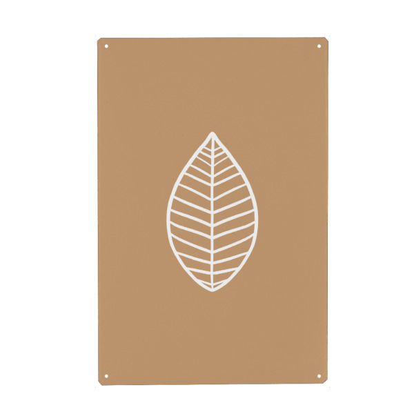 Holzbild "Blatt auf Pastell Beige" artboxONE - Natur,Floral,Abstrakt,Geometrie