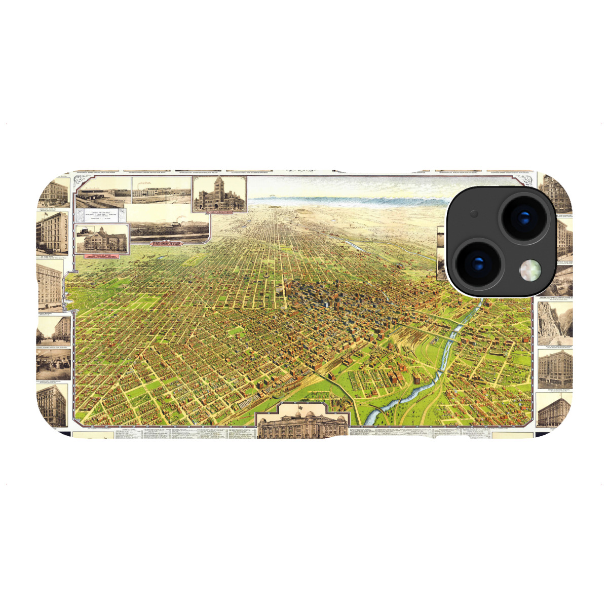 "Antike Landkarte von Denver"für iPhone - Premium-Case Handyhülle artboxONE