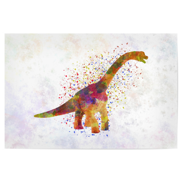 Poster "Brachiosaurus im Aquarell" artboxONE - Tiere,Abstrakt - Dinosaurier,Prähistorisch,Aquarell,Bunt,Haustier,Wild,Kindisch,Tier,Antike,Dino