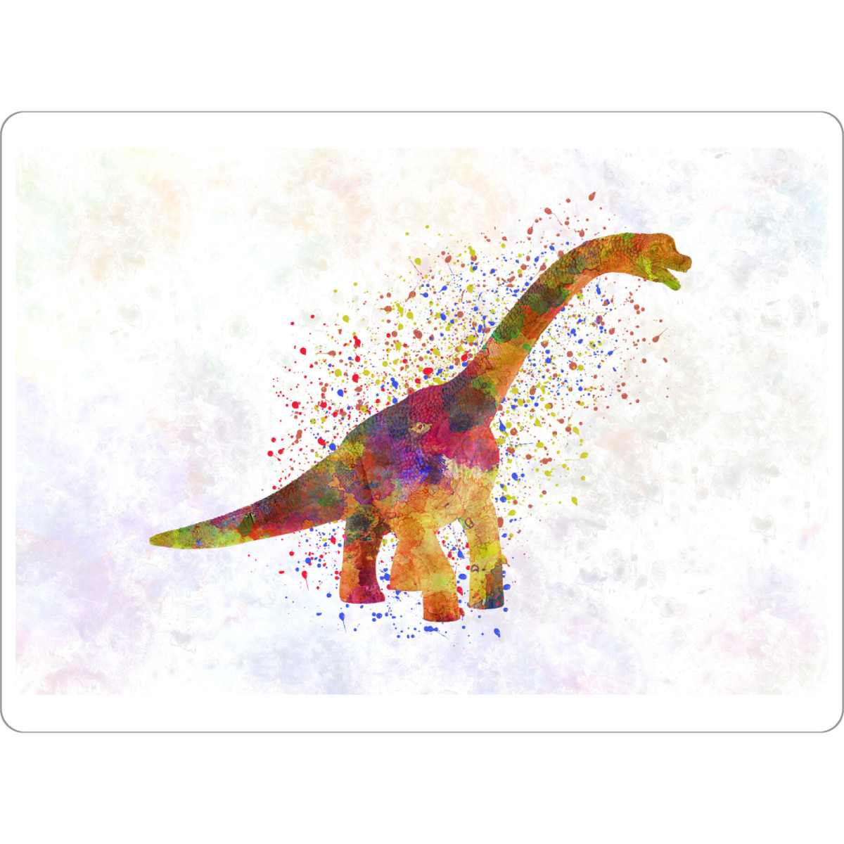 Tischset "Brachiosaurus im Aquarell" artboxONE - Tiere,Abstrakt - Dinosaurier,Prähistorisch,Aquarell,Bunt,Haustier,Wild,Kindisch,Tier,Antike,Dino
