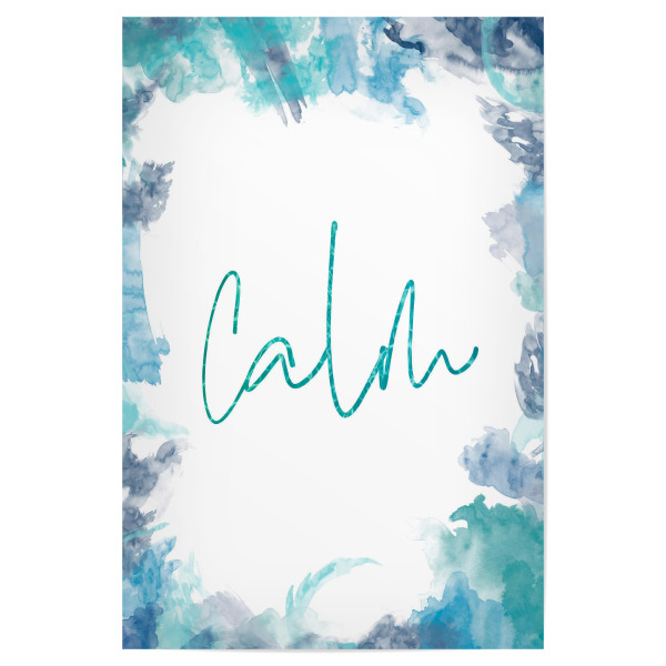 Poster "Beruhigen und entspannen" artboxONE - Typografie,Lehrersprüche - Ruhig,Ruhe,Entspannen,Gemütlich,Wohnzimmer,Schlafzimmer,Aqua,Meer,Yoga