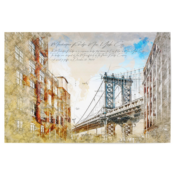 Poster 30x20 cm "Manhattan Bridge, New York City" artboxONE - Städte / New York,Architektur,Reise / Länder