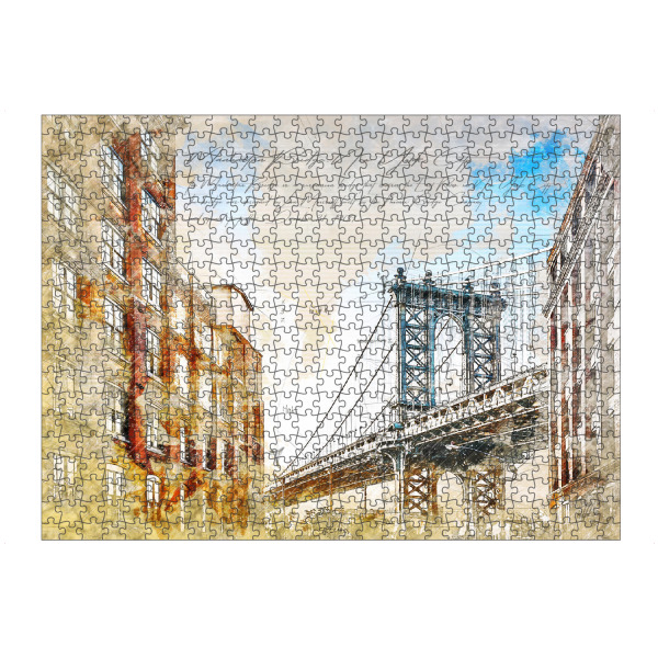 Puzzle Ravensburger "Manhattan Bridge, New York City" artboxONE - Städte / New York,Architektur,Reise / Länder