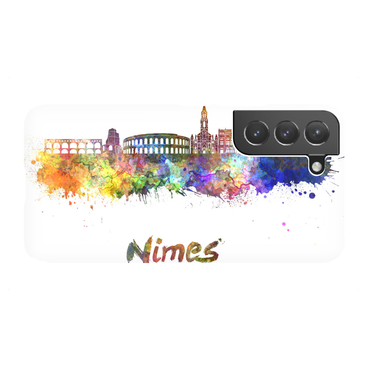 "NIMES-Skyline in Aquarell"für Samsung Galaxy - Premium-Case Handyhülle artboxONE