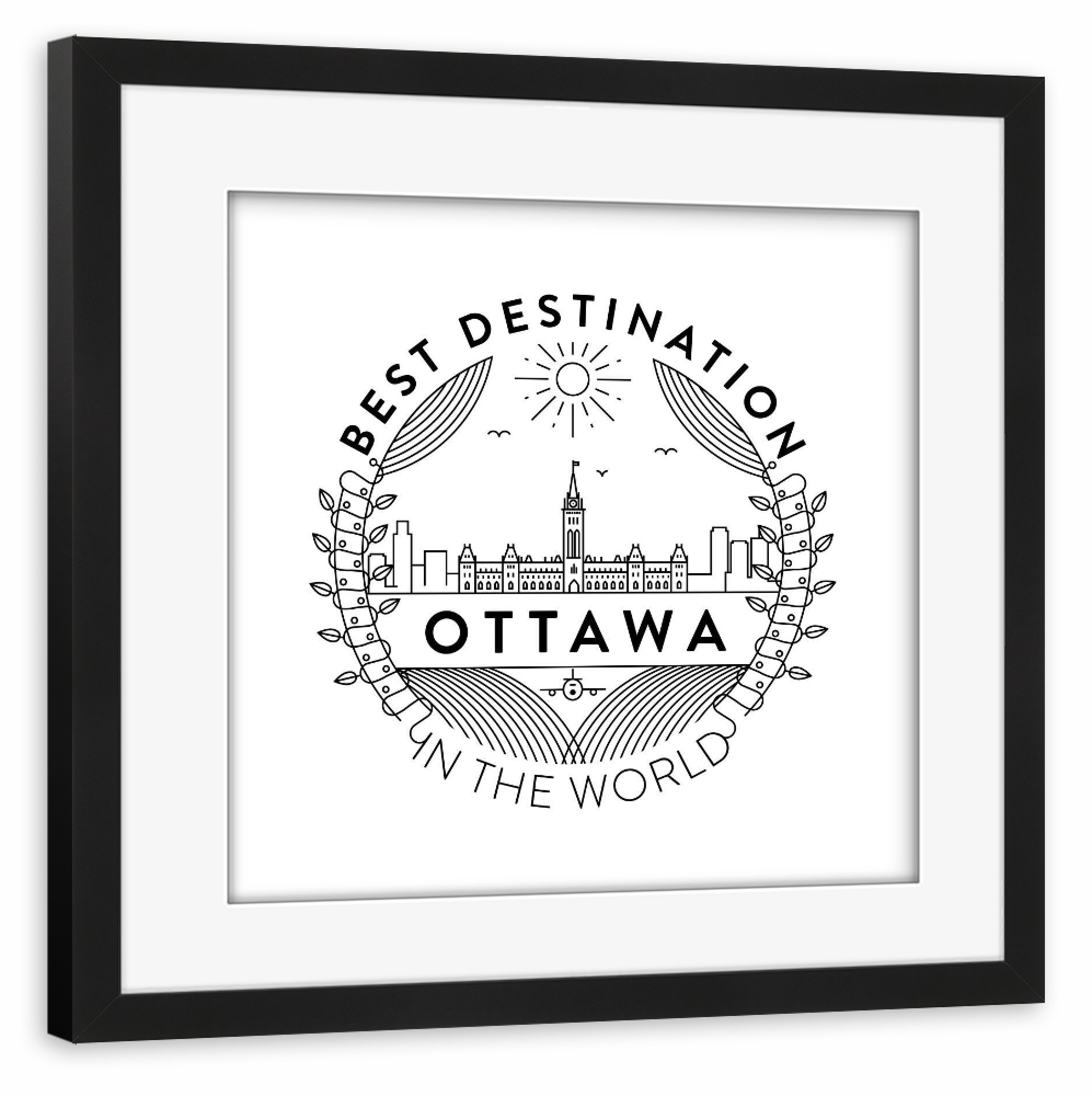 Poster mit Rahmen schwarz "Ottawa-Abzeichen" artboxONE - Städte,Reise
