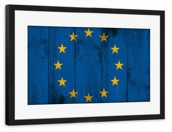 Poster mit Rahmen schwarz "EU rustic flag" artboxONE - Reise,Reise / Länder
