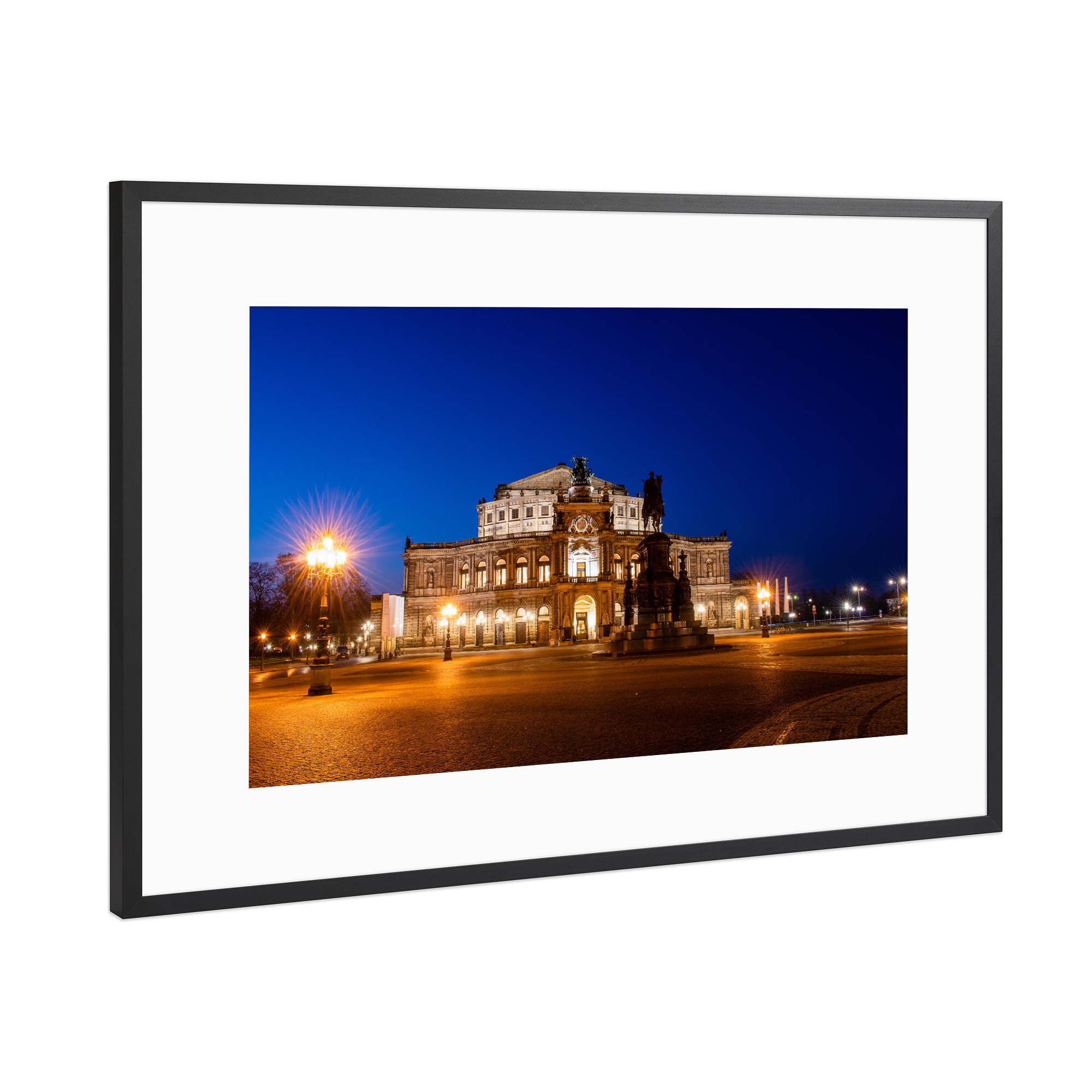 Poster mit Rahmen Schwarz (Metallic) "Dresdner Semperoper" artboxONE - Städte,Architektur,Städte / Dresden