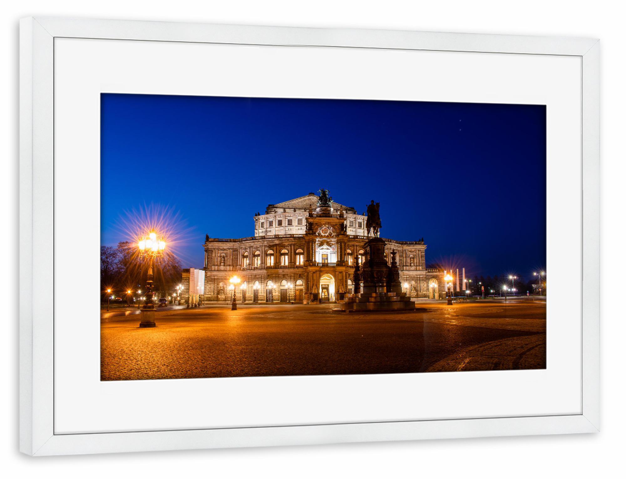 Poster mit Rahmen weiß "Dresdner Semperoper" artboxONE - Städte,Architektur,Städte / Dresden