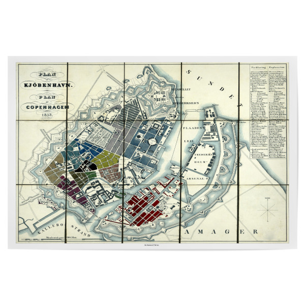 Poster 30x20 cm "Karte von Kopenhagen-Dänemark" artboxONE - Kartografie