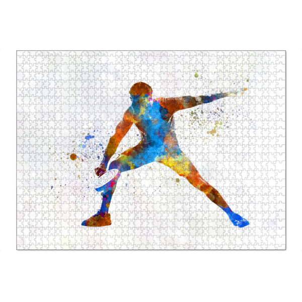Puzzle Ravensburger "Aquarell-Paddelspieler-d" artboxONE - Abstrakt,Sport