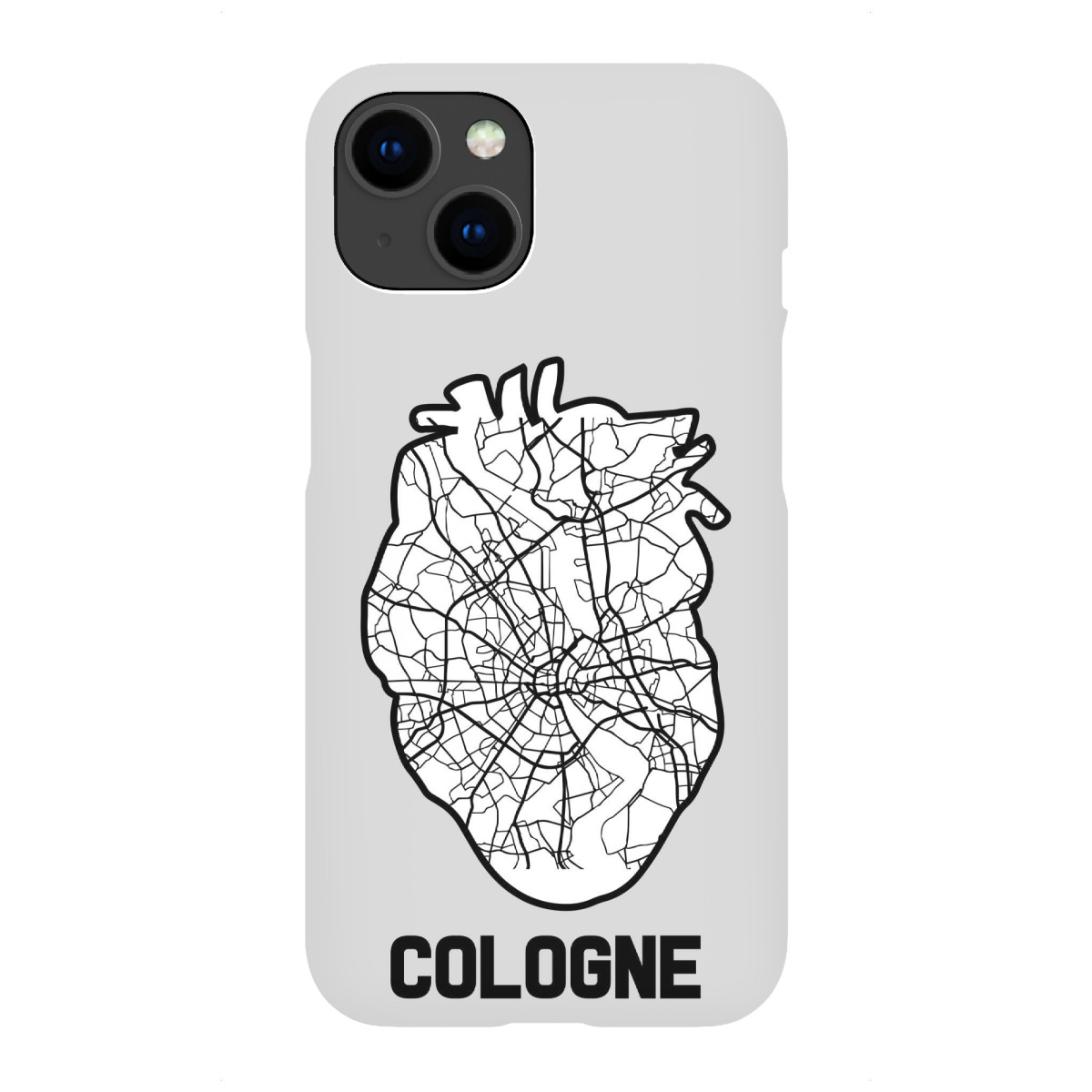"Kölner Herzkarte - weiß"für iPhone - Premium-Case Handyhülle artboxONE